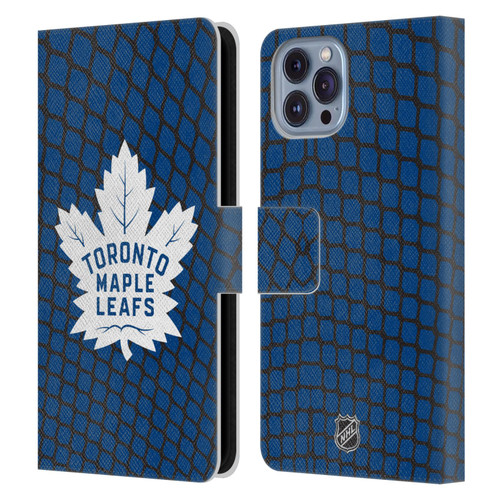 NHL Toronto Maple Leafs Net Pattern Leather Book Wallet Case Cover For Apple iPhone 14