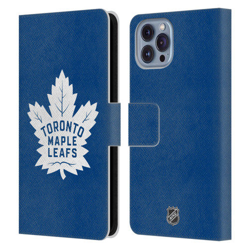 NHL Toronto Maple Leafs Plain Leather Book Wallet Case Cover For Apple iPhone 14