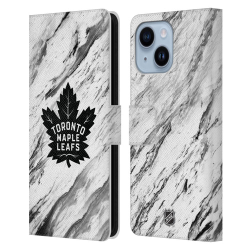 NHL Toronto Maple Leafs Marble Leather Book Wallet Case Cover For Apple iPhone 14 Plus