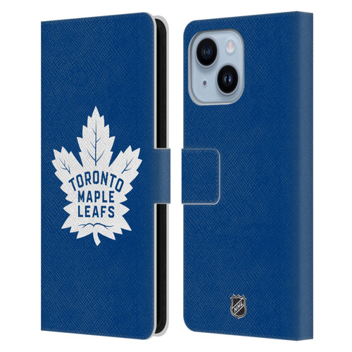 NHL Toronto Maple Leafs Plain Leather Book Wallet Case Cover For Apple iPhone 14 Plus