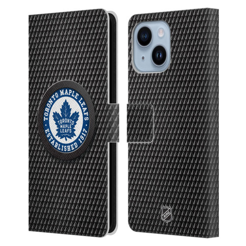 NHL Toronto Maple Leafs Puck Texture Leather Book Wallet Case Cover For Apple iPhone 14 Plus