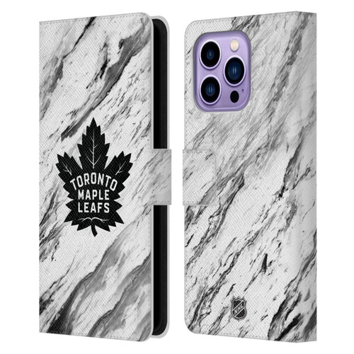 NHL Toronto Maple Leafs Marble Leather Book Wallet Case Cover For Apple iPhone 14 Pro Max