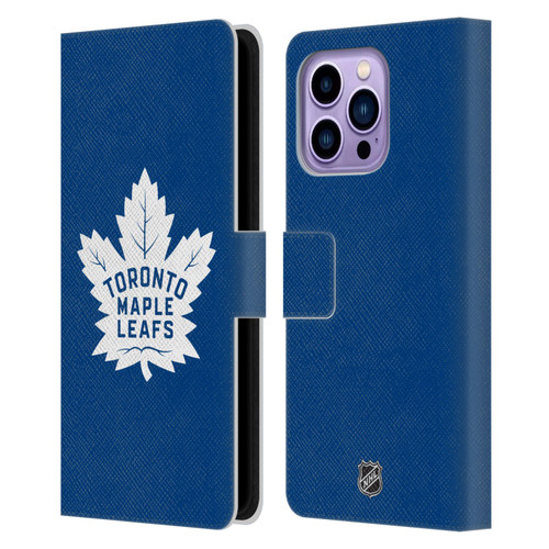 NHL Toronto Maple Leafs Plain Leather Book Wallet Case Cover For Apple iPhone 14 Pro Max