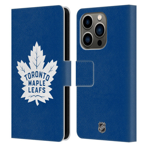 NHL Toronto Maple Leafs Plain Leather Book Wallet Case Cover For Apple iPhone 14 Pro