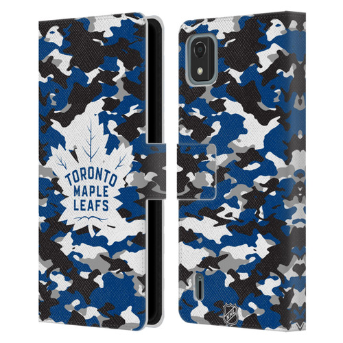 NHL Toronto Maple Leafs Camouflage Leather Book Wallet Case Cover For Nokia C2 2nd Edition