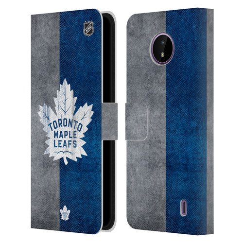 NHL Toronto Maple Leafs Half Distressed Leather Book Wallet Case Cover For Nokia C10 / C20