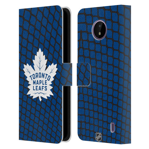 NHL Toronto Maple Leafs Net Pattern Leather Book Wallet Case Cover For Nokia C10 / C20