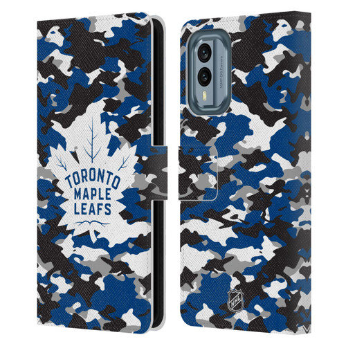 NHL Toronto Maple Leafs Camouflage Leather Book Wallet Case Cover For Nokia X30
