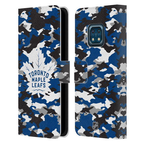 NHL Toronto Maple Leafs Camouflage Leather Book Wallet Case Cover For Nokia XR20