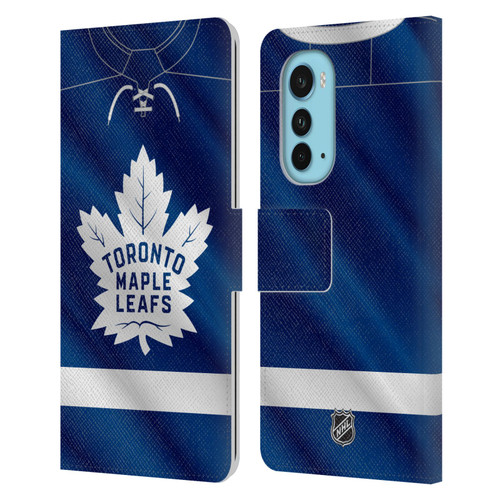 NHL Toronto Maple Leafs Jersey Leather Book Wallet Case Cover For Motorola Edge (2022)