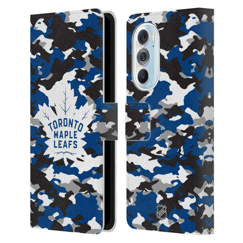 NHL Toronto Maple Leafs Camouflage Leather Book Wallet Case Cover For Motorola Edge X30