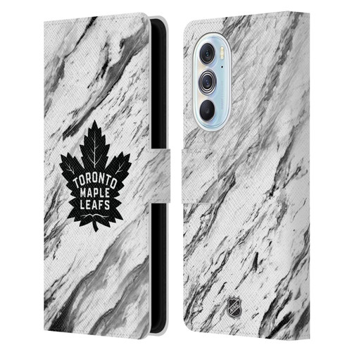 NHL Toronto Maple Leafs Marble Leather Book Wallet Case Cover For Motorola Edge X30