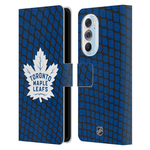 NHL Toronto Maple Leafs Net Pattern Leather Book Wallet Case Cover For Motorola Edge X30