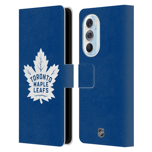 NHL Toronto Maple Leafs Plain Leather Book Wallet Case Cover For Motorola Edge X30