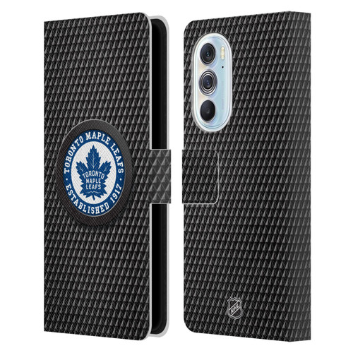 NHL Toronto Maple Leafs Puck Texture Leather Book Wallet Case Cover For Motorola Edge X30