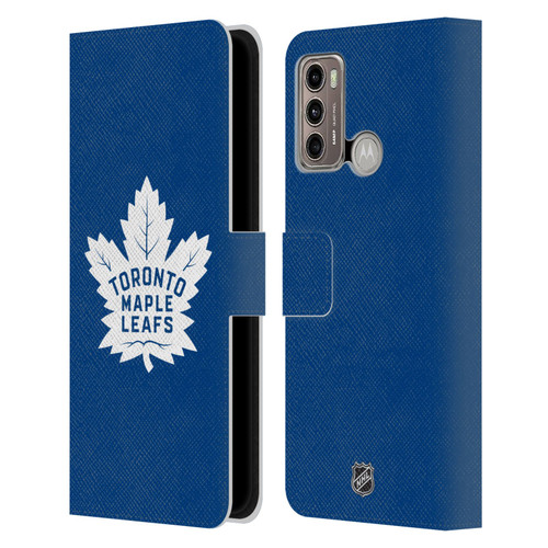 NHL Toronto Maple Leafs Plain Leather Book Wallet Case Cover For Motorola Moto G60 / Moto G40 Fusion