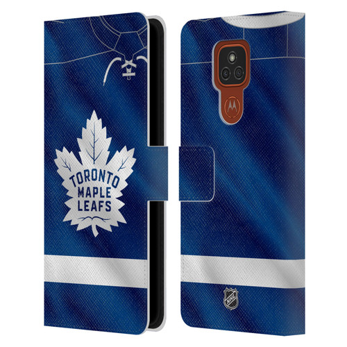 NHL Toronto Maple Leafs Jersey Leather Book Wallet Case Cover For Motorola Moto E7 Plus