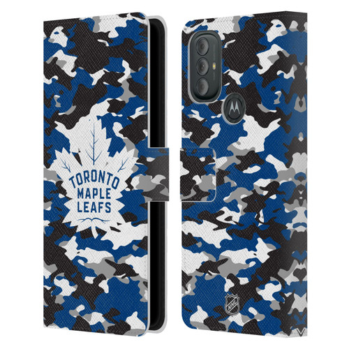 NHL Toronto Maple Leafs Camouflage Leather Book Wallet Case Cover For Motorola Moto G10 / Moto G20 / Moto G30