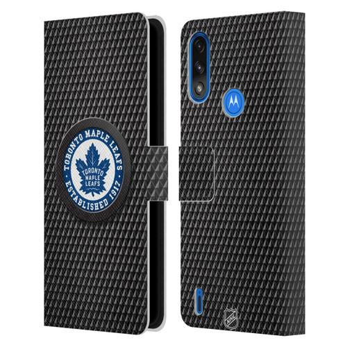 NHL Toronto Maple Leafs Puck Texture Leather Book Wallet Case Cover For Motorola Moto E7 Power / Moto E7i Power