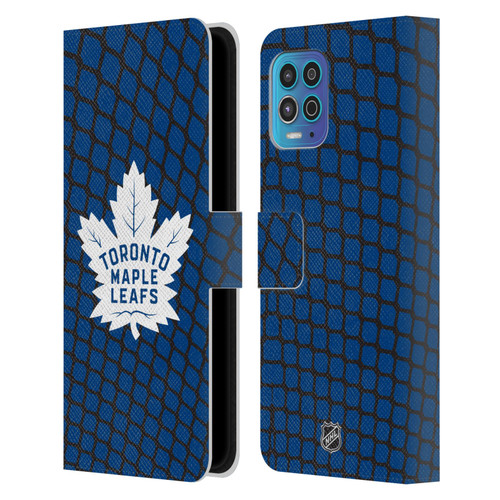 NHL Toronto Maple Leafs Net Pattern Leather Book Wallet Case Cover For Motorola Moto G100