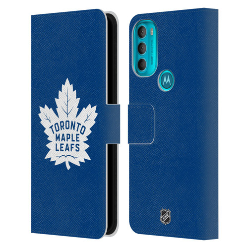 NHL Toronto Maple Leafs Plain Leather Book Wallet Case Cover For Motorola Moto G71 5G