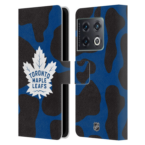 NHL Toronto Maple Leafs Cow Pattern Leather Book Wallet Case Cover For OnePlus 10 Pro