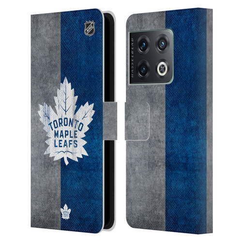 NHL Toronto Maple Leafs Half Distressed Leather Book Wallet Case Cover For OnePlus 10 Pro