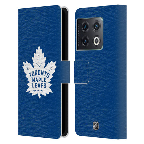 NHL Toronto Maple Leafs Plain Leather Book Wallet Case Cover For OnePlus 10 Pro