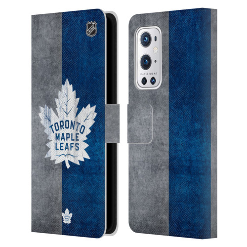 NHL Toronto Maple Leafs Half Distressed Leather Book Wallet Case Cover For OnePlus 9 Pro