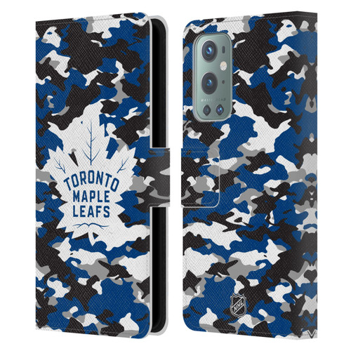 NHL Toronto Maple Leafs Camouflage Leather Book Wallet Case Cover For OnePlus 9