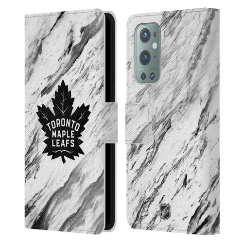 NHL Toronto Maple Leafs Marble Leather Book Wallet Case Cover For OnePlus 9