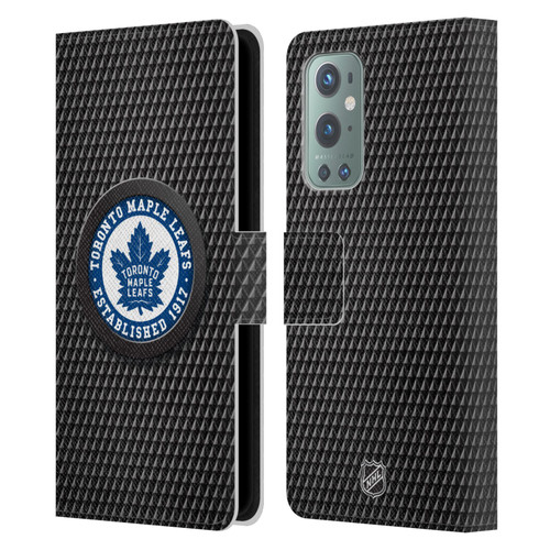 NHL Toronto Maple Leafs Puck Texture Leather Book Wallet Case Cover For OnePlus 9