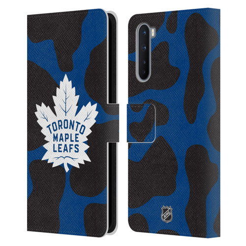 NHL Toronto Maple Leafs Cow Pattern Leather Book Wallet Case Cover For OnePlus Nord 5G