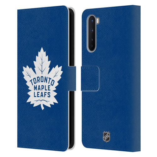 NHL Toronto Maple Leafs Plain Leather Book Wallet Case Cover For OnePlus Nord 5G