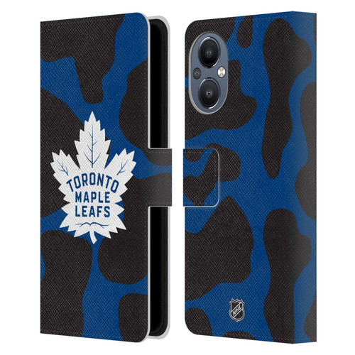 NHL Toronto Maple Leafs Cow Pattern Leather Book Wallet Case Cover For OnePlus Nord N20 5G