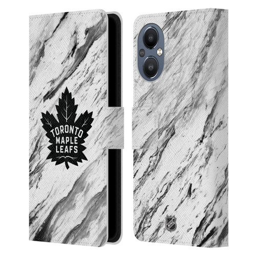 NHL Toronto Maple Leafs Marble Leather Book Wallet Case Cover For OnePlus Nord N20 5G