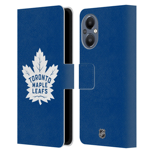 NHL Toronto Maple Leafs Plain Leather Book Wallet Case Cover For OnePlus Nord N20 5G