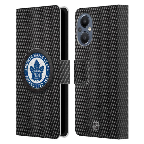 NHL Toronto Maple Leafs Puck Texture Leather Book Wallet Case Cover For OnePlus Nord N20 5G