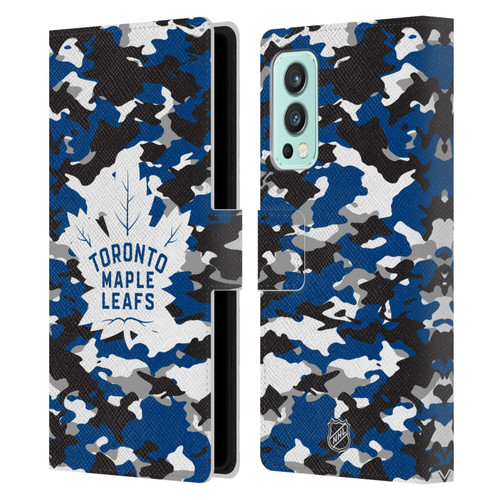 NHL Toronto Maple Leafs Camouflage Leather Book Wallet Case Cover For OnePlus Nord 2 5G