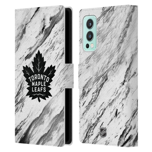 NHL Toronto Maple Leafs Marble Leather Book Wallet Case Cover For OnePlus Nord 2 5G