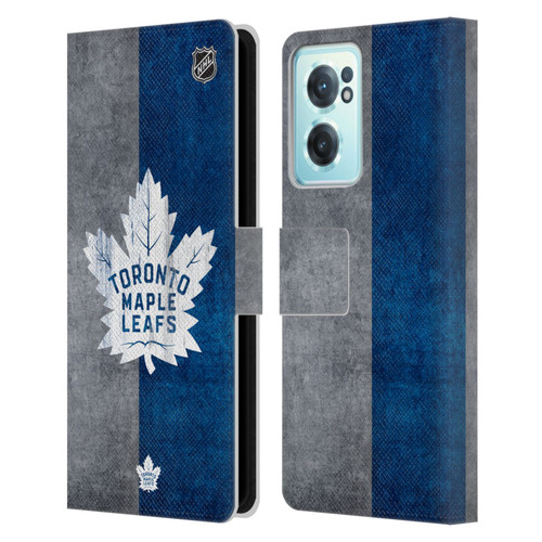 NHL Toronto Maple Leafs Half Distressed Leather Book Wallet Case Cover For OnePlus Nord CE 2 5G