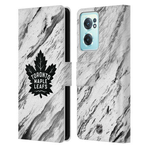 NHL Toronto Maple Leafs Marble Leather Book Wallet Case Cover For OnePlus Nord CE 2 5G