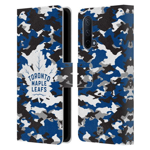 NHL Toronto Maple Leafs Camouflage Leather Book Wallet Case Cover For OnePlus Nord CE 5G