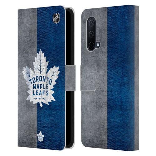 NHL Toronto Maple Leafs Half Distressed Leather Book Wallet Case Cover For OnePlus Nord CE 5G