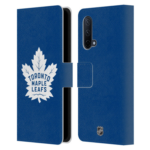 NHL Toronto Maple Leafs Plain Leather Book Wallet Case Cover For OnePlus Nord CE 5G