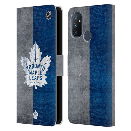 NHL Toronto Maple Leafs Half Distressed Leather Book Wallet Case Cover For OnePlus Nord N100