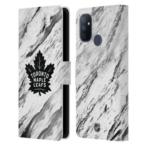 NHL Toronto Maple Leafs Marble Leather Book Wallet Case Cover For OnePlus Nord N100