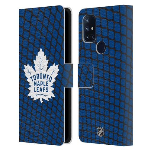 NHL Toronto Maple Leafs Net Pattern Leather Book Wallet Case Cover For OnePlus Nord N10 5G