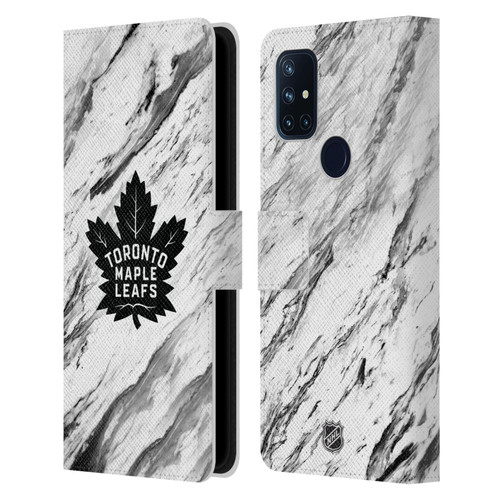 NHL Toronto Maple Leafs Marble Leather Book Wallet Case Cover For OnePlus Nord N10 5G