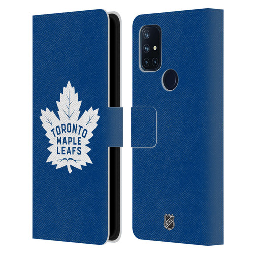 NHL Toronto Maple Leafs Plain Leather Book Wallet Case Cover For OnePlus Nord N10 5G